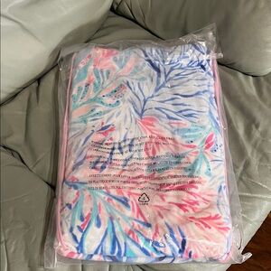Soft Coral Print Beach Towel - Pink & Blue